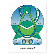 MOON 2-colour, Lunar Moon 2 Postcard
