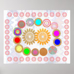 MOON and Circles :  Art for KIDs Room Posters