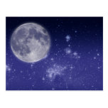 Moon and Shining Stars Postcard