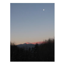 Moon at Sunrise Over Mount Greylock Postcards