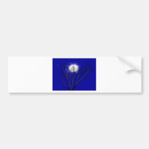 Moon behind trees bumper sticker