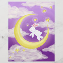 Moon Bunny Purple Personalized Flyer