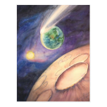 Moon, Comet, Earth, Sun Post Cards