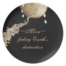 Moon feeling earth's destruction party plates