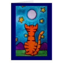 Moon Gazing Cat Cards
