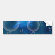 Moon Jellyfish at Bubbled sea Bumper Sticker