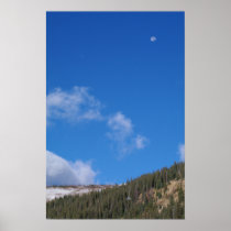 Moon Over the Continental Divide WIth Mountains Poster