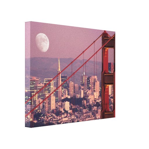 Moon over the Gate Gallery Wrapped Canvas
