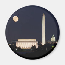 Moon over Washington DC Fridge Magnet