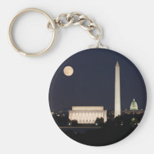Moon over Washington DC Key Chains