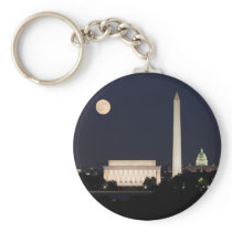 Moon over Washington DC Key Chains