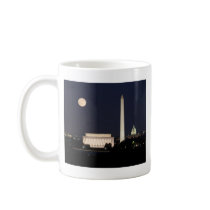 Moon over Washington DC Mugs