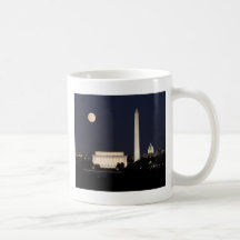 Moon over Washington DC Mugs
