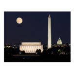 Moon over Washington DC Postcards