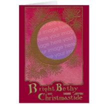 Moon & Pine Needles Christmas Frame Card