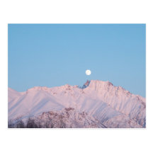 Moon rise at sunset post card