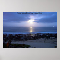 Moon Rise over Supertubes, J-Bay Bay, South Africa Print