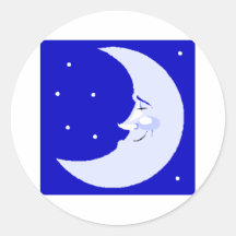 Moon Round Sticker