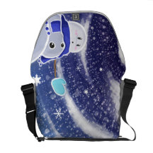 Moon Snow Messenger Bag