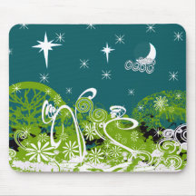 Moon Stars Swirl Paint Splat Mouse Pads