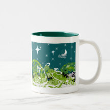 Moon Stars Swirl Paint Splat Mug