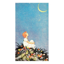Moon wishes bookmark business card template