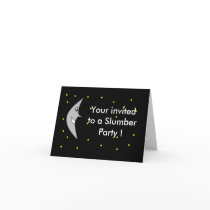 moon, Your invited to a Slumber Party ! Greeting Cards