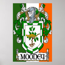 Mooney Coat of Arms Flag Poster Print
