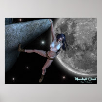 "Moonlight Climb" Rock Climbing Artwork Poster