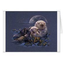 Moonlight Otters Card