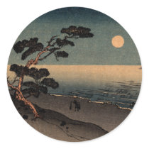 Moonlit Beach in Japan no.1 Round Sticker