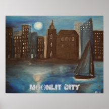 Moonlit City Poster