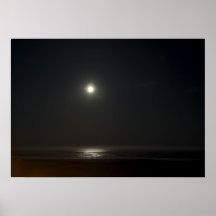 MOONLIT NIGHT on SEASIDE OREGON COAST Posters