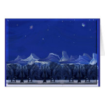 Moonlit Snowy Night Cards
