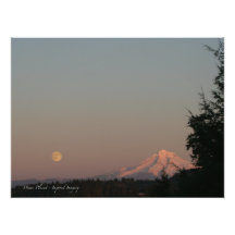 Moonrise and Mt. Hood Photo Art