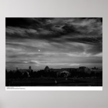 Moonrise from near Residence Halls, November, 1966 Print