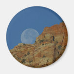 Moonrise Over The Cliffs In Zion Fridge Magnet