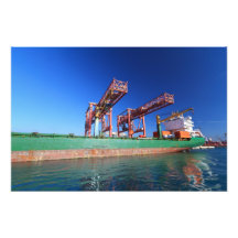 moored container ship photo art