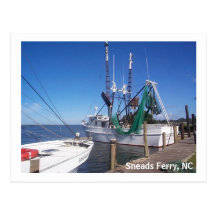 Moored Shrimp Boats Postcards