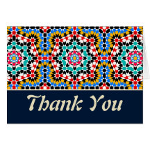 moorish pattern thank you Card