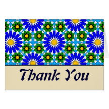 moorish pattern thank you Card