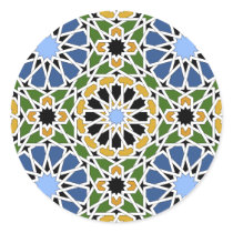 Moorish tile round stickers