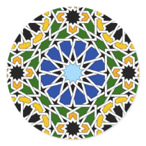 Moorish tile round stickers
