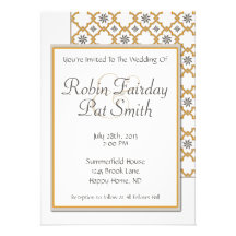 Moorish Wedding Invitation Design - Gold Off-White