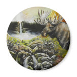 Moose~ A Painting on customizable products Refrigerator Magnets