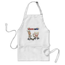 Moose and Bear Hockey Face Off Tshirts and Gifts Aprons