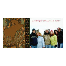 Moose Camouflage Gifts and Invitations Customized Photo Card