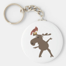 Moose & Cardinal Key Chains
