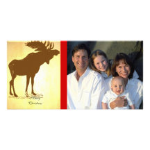 Moose Christmas Photo Card Template