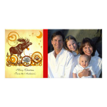Moose Christmas Photo Greeting Card